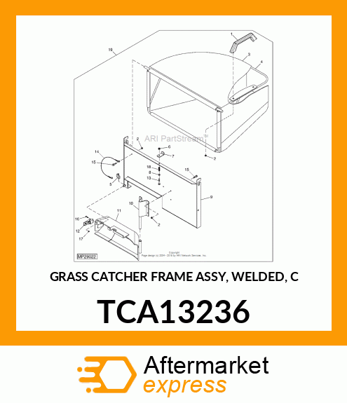 GRASS CATCHER FRAME ASSY, WELDED, C TCA13236