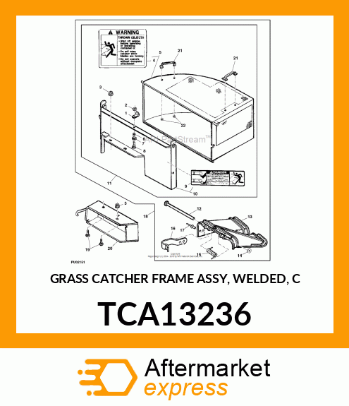 GRASS CATCHER FRAME ASSY, WELDED, C TCA13236