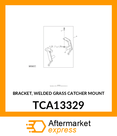 BRACKET, WELDED GRASS CATCHER MOUNT TCA13329