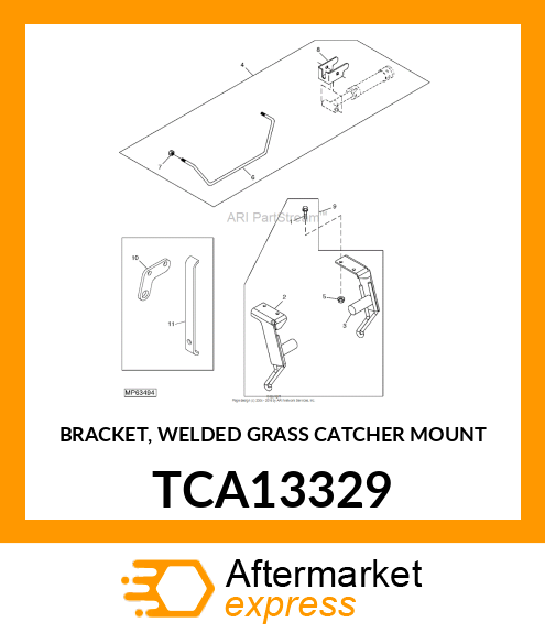 BRACKET, WELDED GRASS CATCHER MOUNT TCA13329