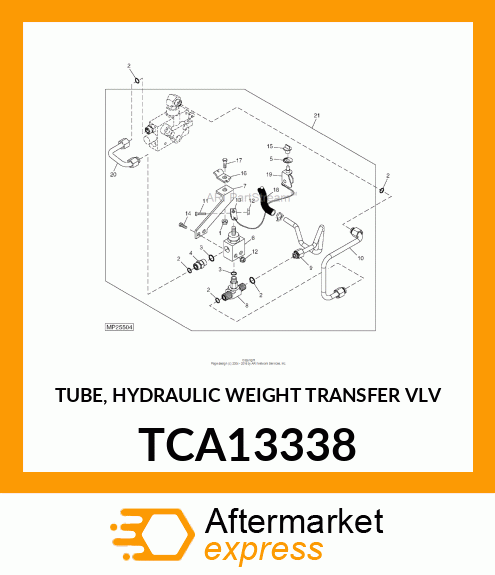 TUBE, HYDRAULIC WEIGHT TRANSFER VLV TCA13338