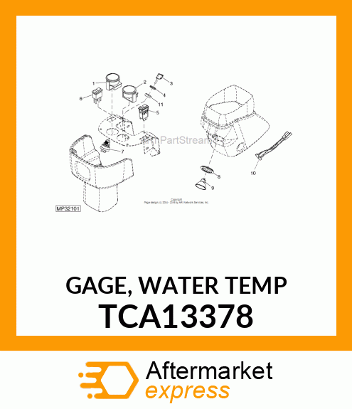 GAGE, WATER TEMP TCA13378