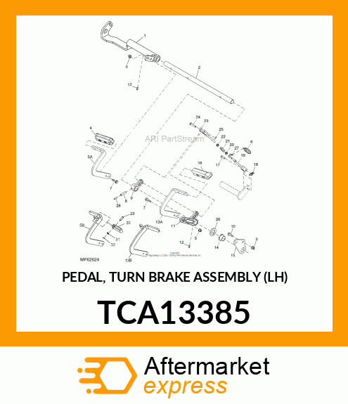 PEDAL, TURN BRAKE ASSEMBLY (LH) TCA13385