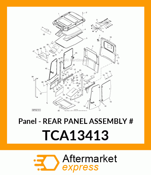 Panel - REAR PANEL ASSEMBLY # TCA13413