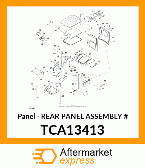 Panel - REAR PANEL ASSEMBLY # TCA13413