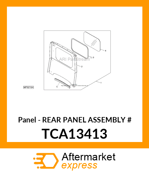 Panel - REAR PANEL ASSEMBLY # TCA13413