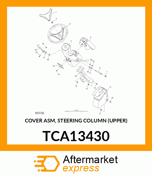 COVER ASM, STEERING COLUMN (UPPER) TCA13430