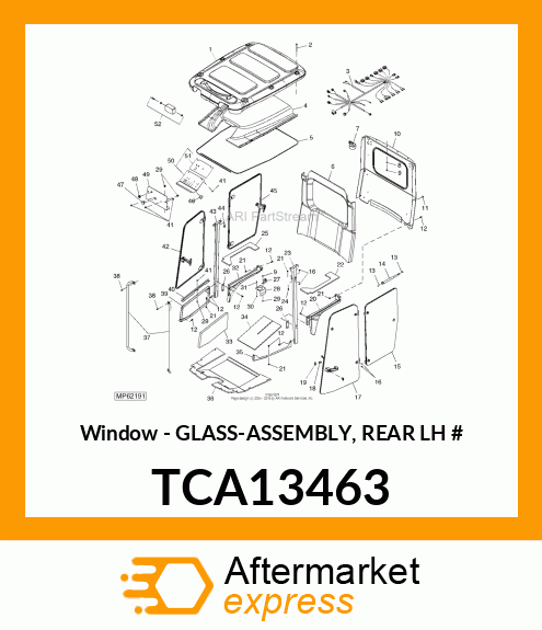 Window - GLASS-ASSEMBLY, REAR LH # TCA13463