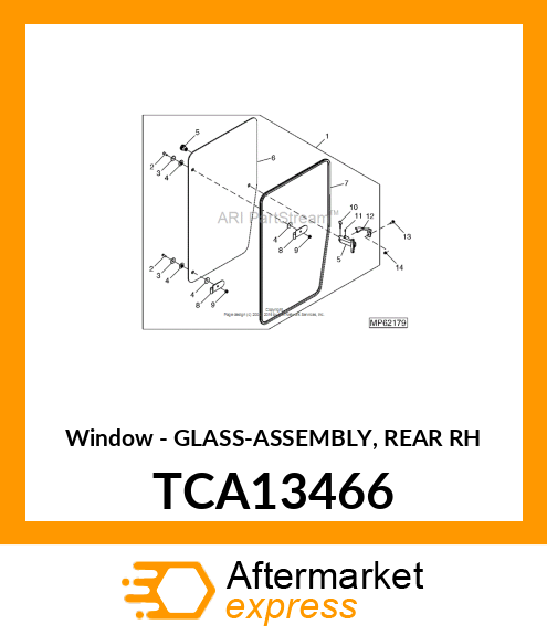 Window - GLASS-ASSEMBLY, REAR RH TCA13466