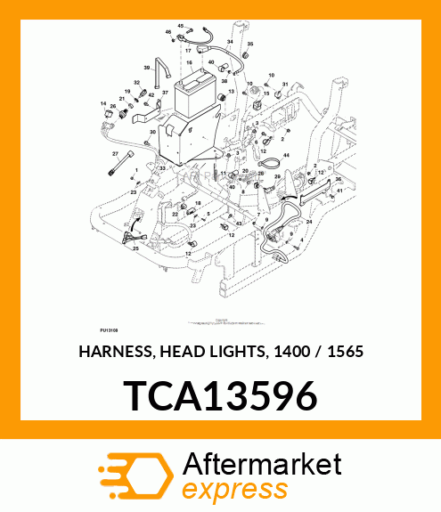 HARNESS, HEAD LIGHTS, 1400 / 1565 TCA13596