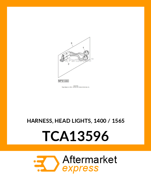 HARNESS, HEAD LIGHTS, 1400 / 1565 TCA13596