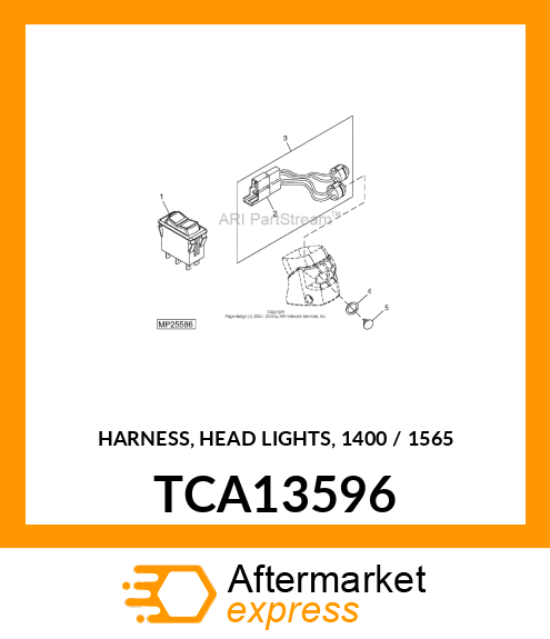 HARNESS, HEAD LIGHTS, 1400 / 1565 TCA13596