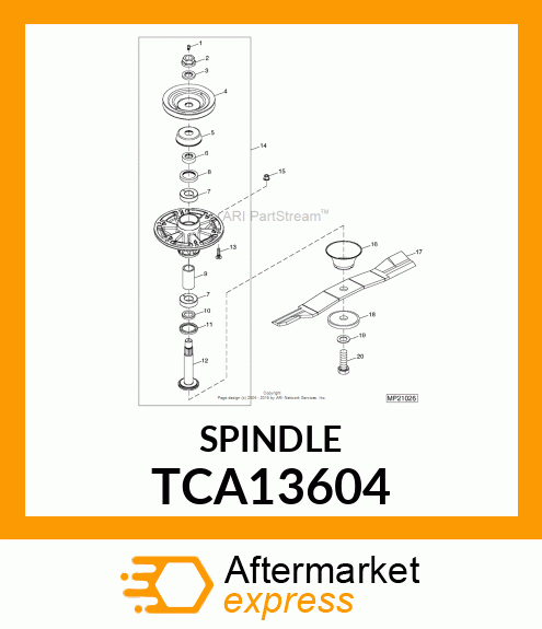 SPINDLE, COMMERCIAL SPINDLE ASSY W TCA13604