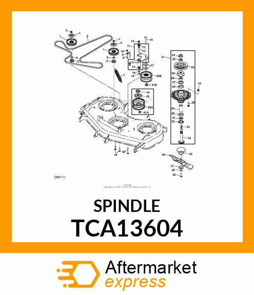 SPINDLE, COMMERCIAL SPINDLE ASSY W TCA13604