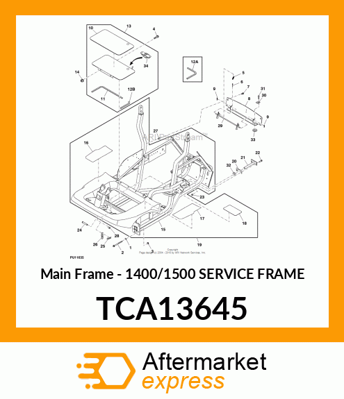 Main Frame - 1400/1500 SERVICE FRAME TCA13645