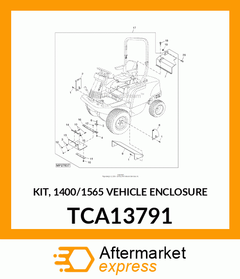 KIT, 1400/1565 VEHICLE ENCLOSURE TCA13791