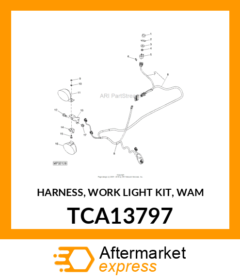 HARNESS, WORK LIGHT KIT, WAM TCA13797