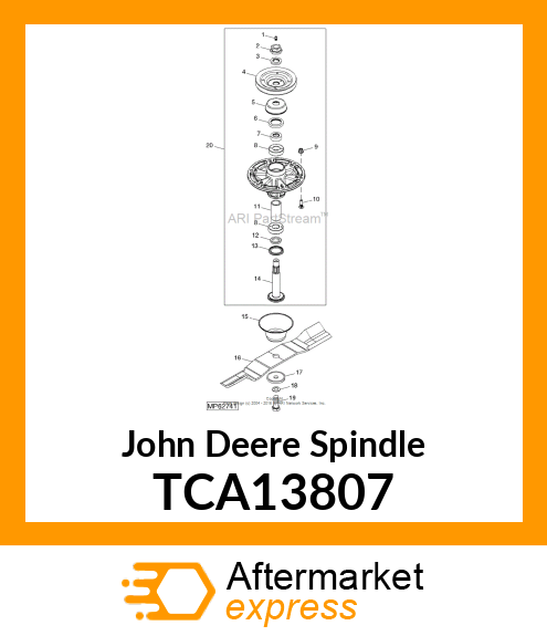 SPINDLE, SPINDLE, ASSY TCA13807