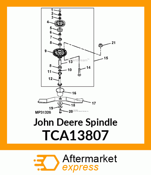 SPINDLE, SPINDLE, ASSY TCA13807