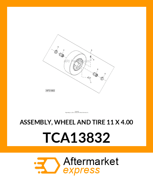 ASSEMBLY, WHEEL AND TIRE 11 X 4.00 TCA13832