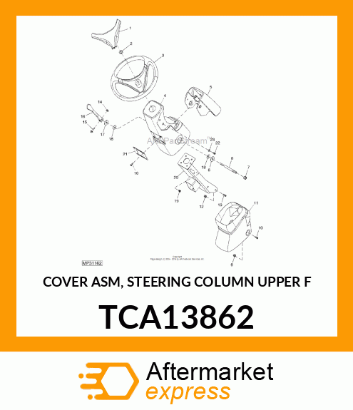 COVER ASM, STEERING COLUMN UPPER F TCA13862