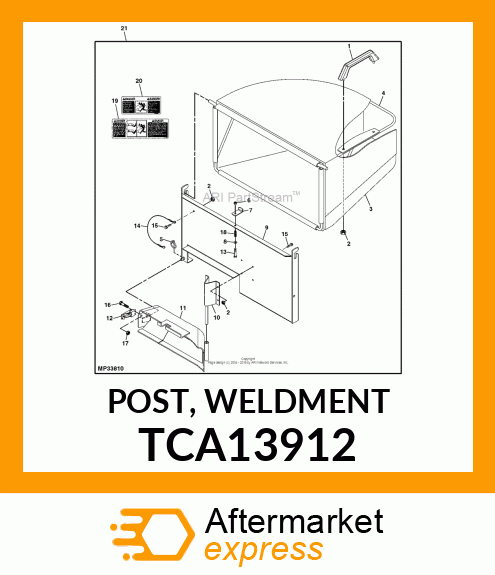 POST, WELDMENT TCA13912