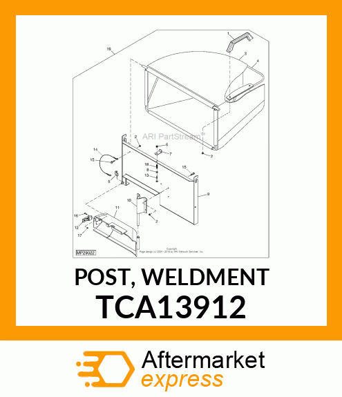 POST, WELDMENT TCA13912