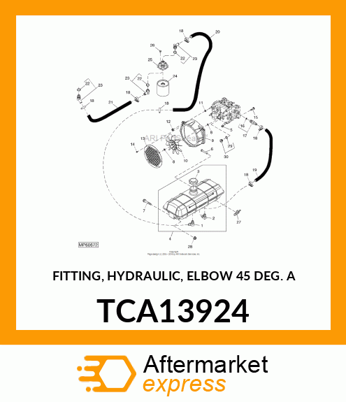 FITTING, HYDRAULIC, ELBOW 45 DEG. A TCA13924