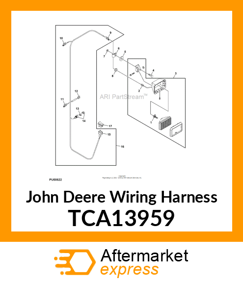 HARNESS, REAR WORK LIGHTS, 1400/150 TCA13959