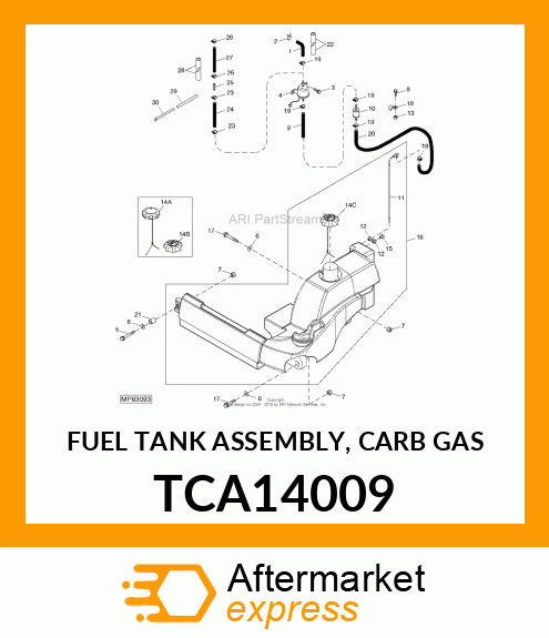 FUEL TANK ASSEMBLY, CARB GAS TCA14009