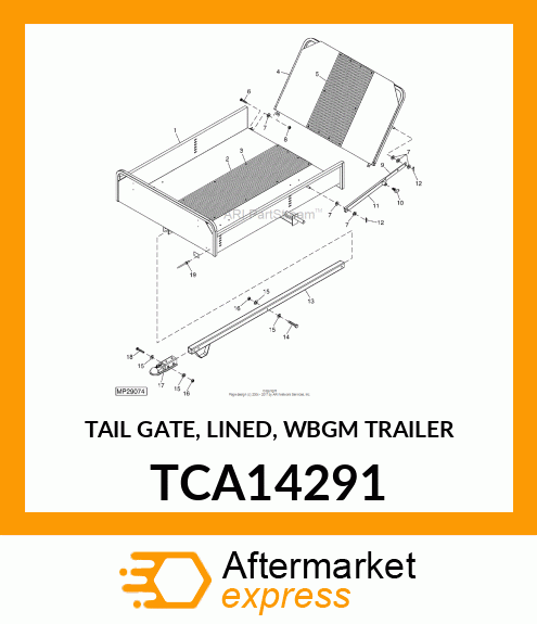 TAIL GATE, LINED, WBGM TRAILER TCA14291