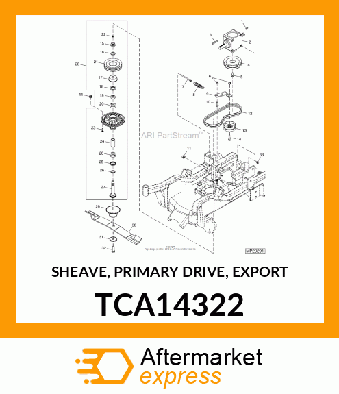 SHEAVE, PRIMARY DRIVE, EXPORT TCA14322