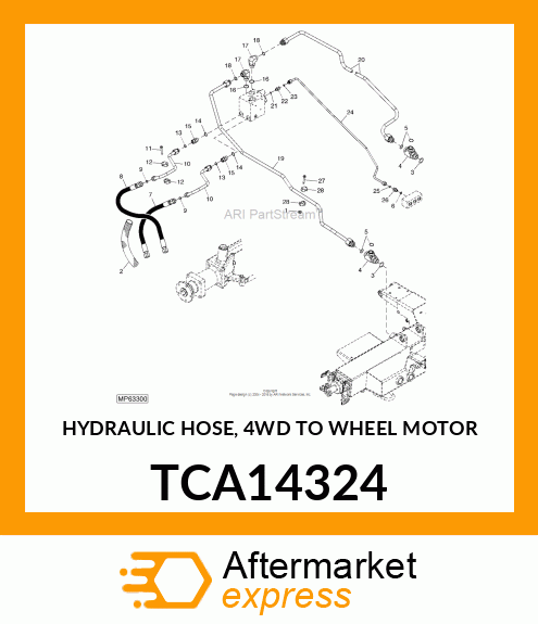 HYDRAULIC HOSE, 4WD TO WHEEL MOTOR TCA14324