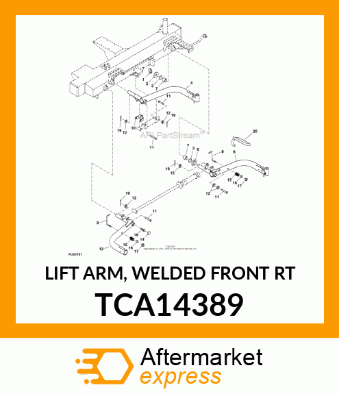 LIFT ARM, WELDED FRONT RT TCA14389