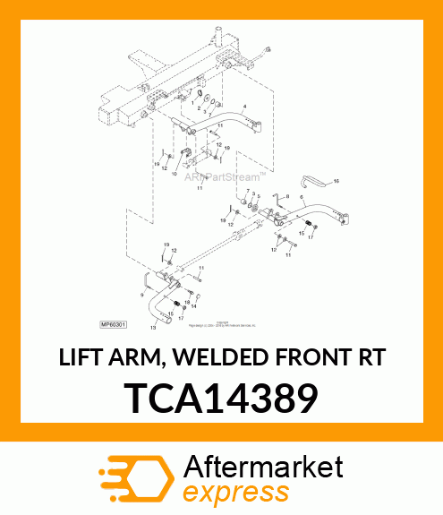 LIFT ARM, WELDED FRONT RT TCA14389