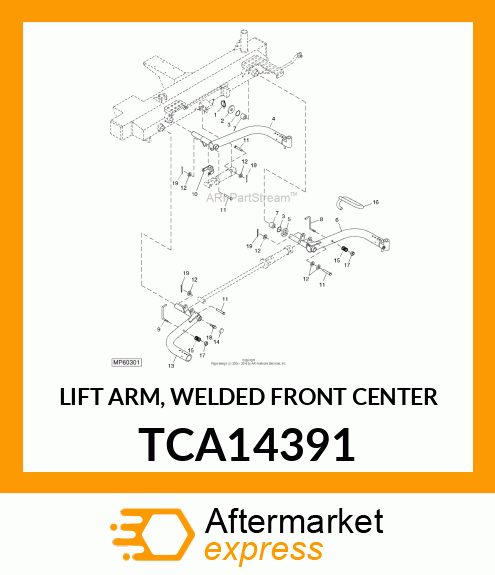 LIFT ARM, WELDED FRONT CENTER TCA14391