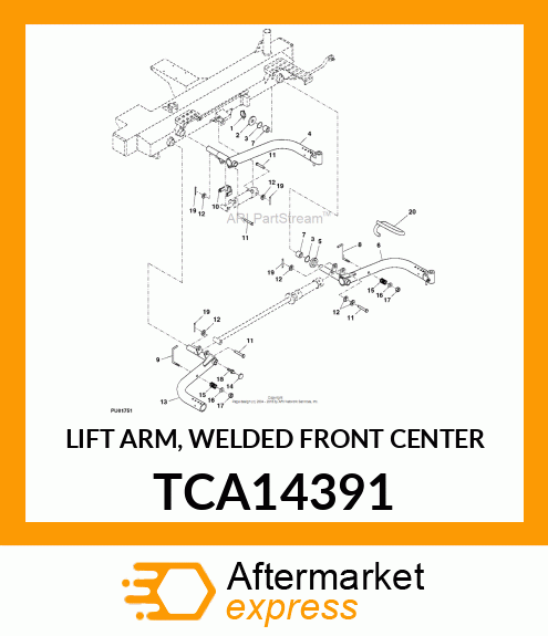 LIFT ARM, WELDED FRONT CENTER TCA14391