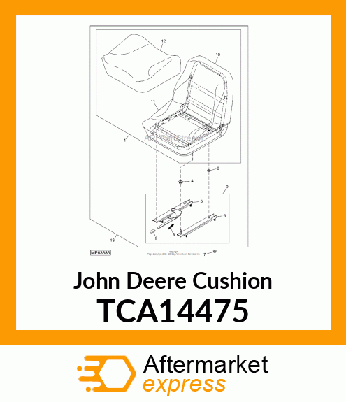 CUSHION, SEAT (SERVICE ONLY) TCA14475