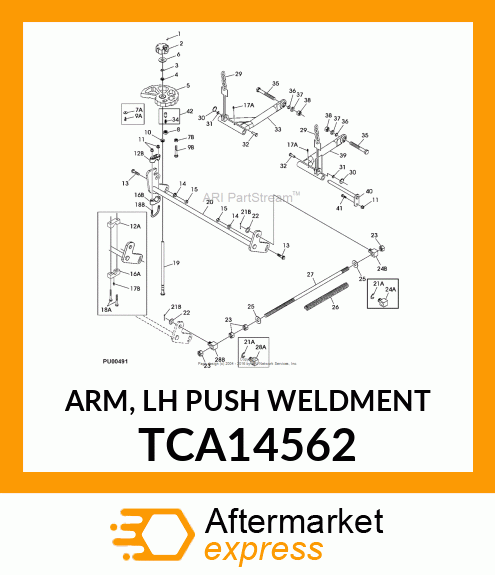 ARM, LH PUSH WELDMENT TCA14562