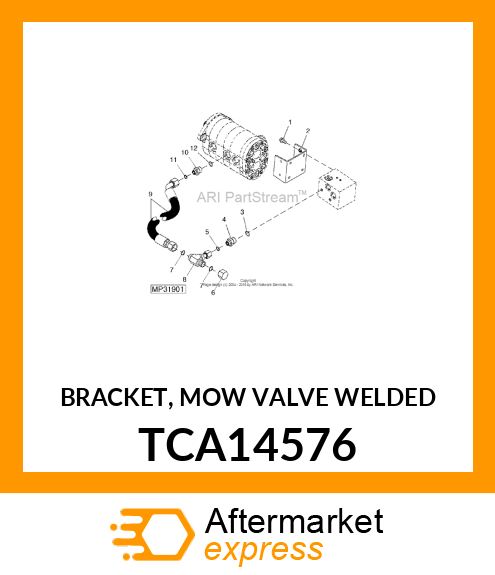 BRACKET, MOW VALVE WELDED TCA14576