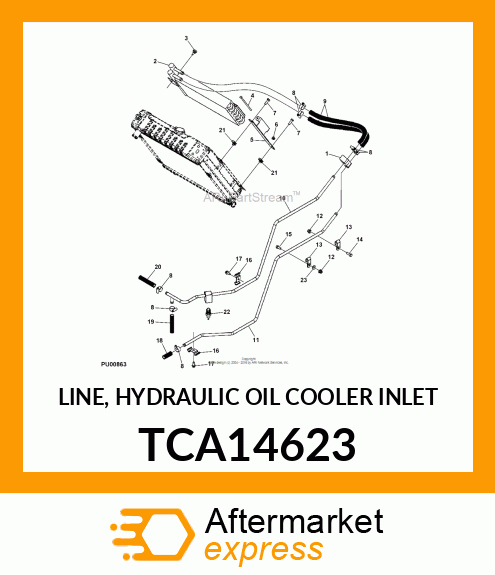 LINE, HYDRAULIC OIL COOLER INLET TCA14623