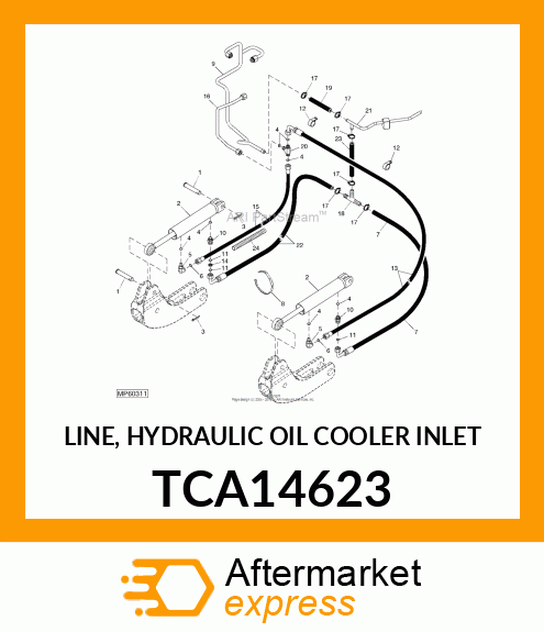 LINE, HYDRAULIC OIL COOLER INLET TCA14623