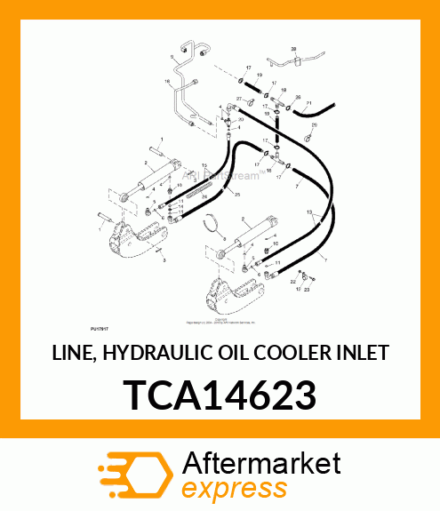 LINE, HYDRAULIC OIL COOLER INLET TCA14623