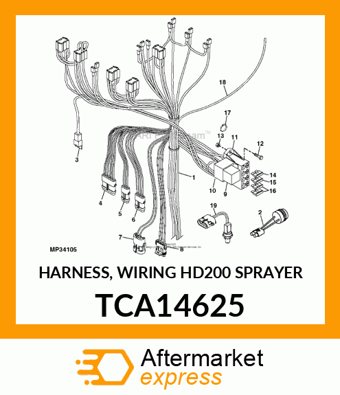 HARNESS, WIRING HD200 SPRAYER TCA14625