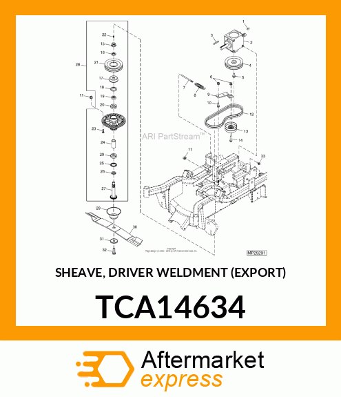 SHEAVE, DRIVER WELDMENT (EXPORT) TCA14634