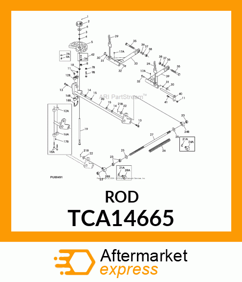 ROD, DECK LIFT WELDMENT (REAR) TCA14665