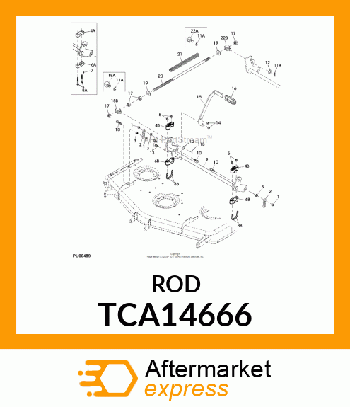 ROD, DECK LIFT WELDMENT (FRONT) TCA14666