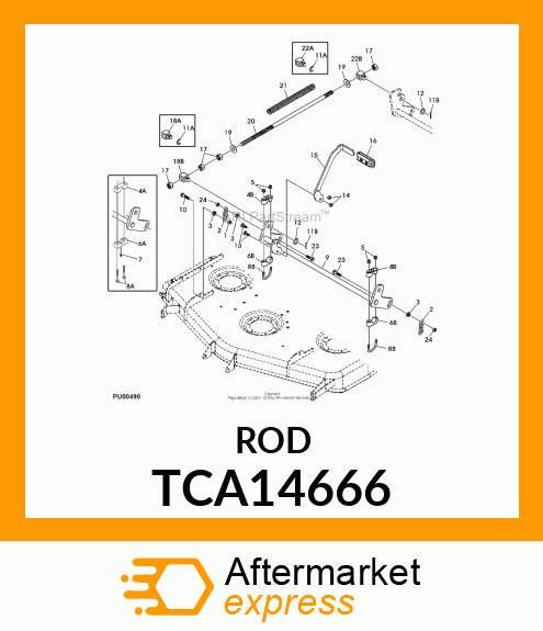 ROD, DECK LIFT WELDMENT (FRONT) TCA14666