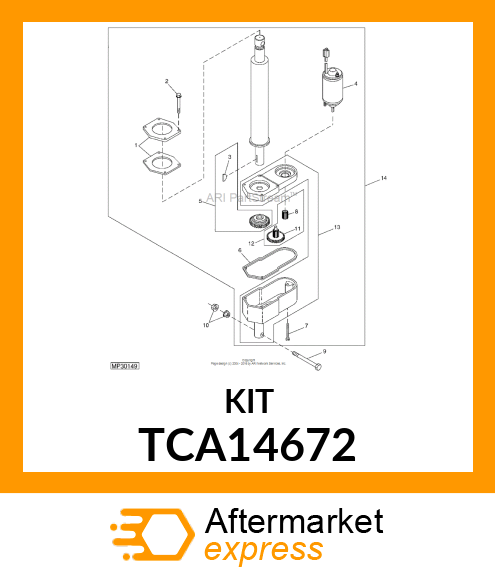 KIT, PINION AND INTERMEDIATE GEARS TCA14672