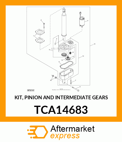 KIT, PINION AND INTERMEDIATE GEARS TCA14683